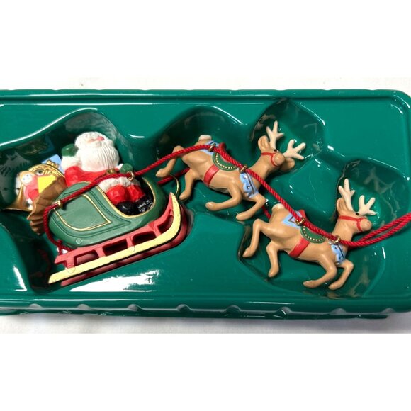 Hallmark Santa & Reindeer Handcrafted Ornament Set 1986 - Picture 1 of 6